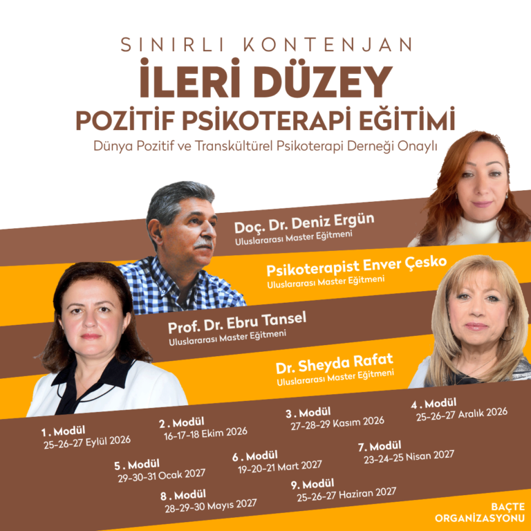 Uluslararası Sertifikalı Pozitif Psikoterapi İleri Düzey Eğitim Organizasyonu afişi