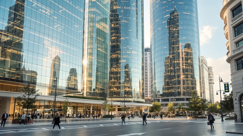 Mecidiyeköy iş merkezinde modern ofis binaları